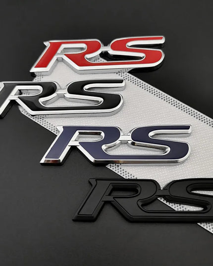 3d Metal RS Sticker Letters Logo Car Front Grille Rear Trunk Emblem Badge For Car Sport RS Sticker Acceessories