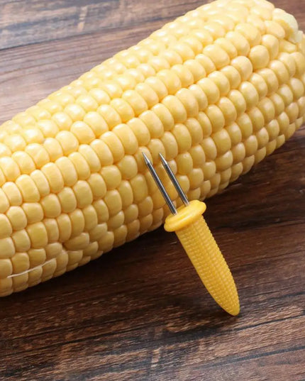 Stainless Steel Corn Forks Skewer Small BBQ Camping Corn Holders Heat-resistant Kitchen Accessories Outdoor Barbecue Tool