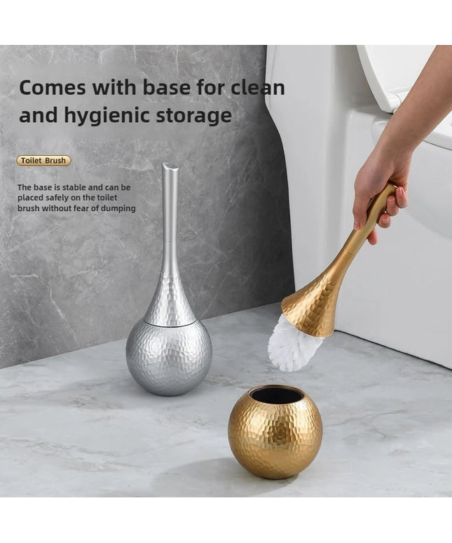 Luxury Gold Toilet Brush Set Replaceable Nylon Soft Bristle Brush Long Handle For WC Bathroom Accessories Cleaning Tools