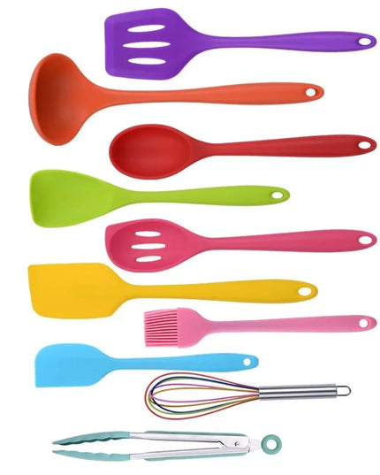 10 PCS Silicone Cookware Set Kitchen Cooking Tools Baking Tools Tableware Silicone Shovel Spoon Scraper Kitchen Accessories