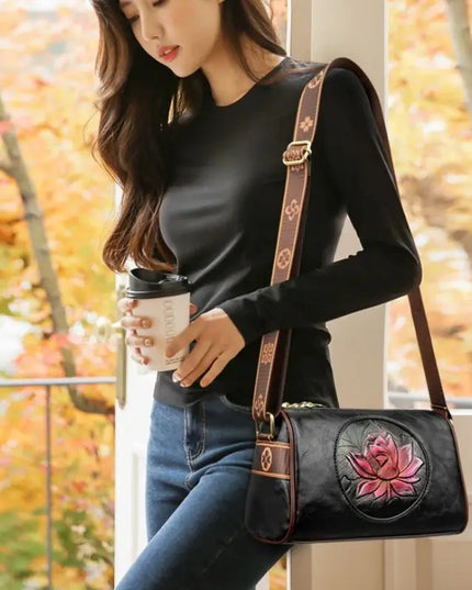 Casual Women Handbag Soft Leather Shoulder Crossbody Bags for Women 2024 New Fashion Print Ladies Messenger Tote Bag