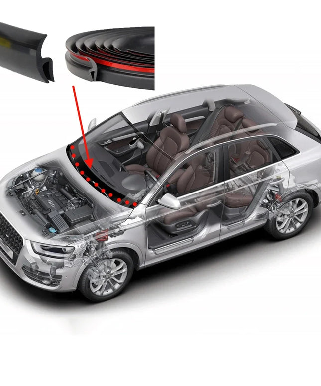 1.7m Car Wiper Front Windshield Panel Moulding Seal Strip for Honda Audi Benz Buick VW Skoda Mazda Ford Toyota BMW E46 E39 M5 X6