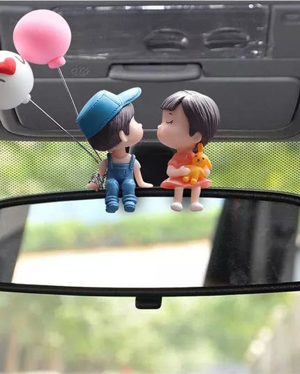 Cute Cartoon Couples Car Decoration Accessories Romantic Figurines Balloon Ornament Auto Interior Dashboard Accessories Gifts