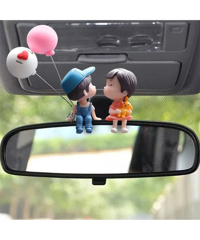 Cute Cartoon Couples Car Decoration Accessories Romantic Figurines Balloon Ornament Auto Interior Dashboard Accessories Gifts