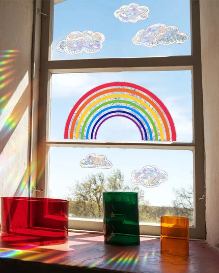 Rainbow Clouds, Sunlight Refraction, Dazzling Glass Display Windows, Home Decoration, Wall Stickers, Window Stickers
