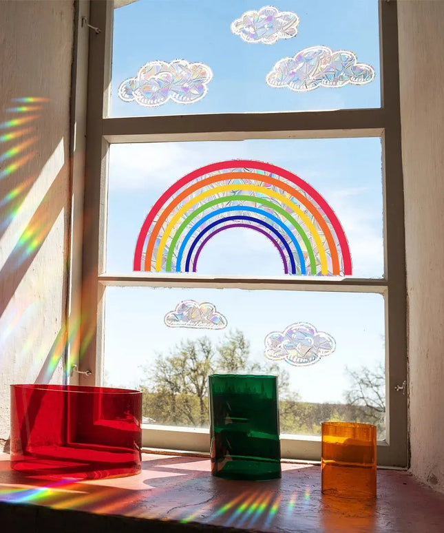 Rainbow Clouds, Sunlight Refraction, Dazzling Glass Display Windows, Home Decoration, Wall Stickers, Window Stickers