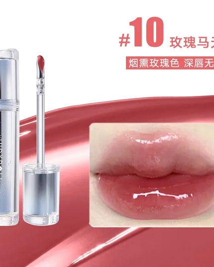 Judydoll Ice Iron Lip Glaze Lipsticks Non-Stick Cups Mirror Shine Watery Lip Lotion Metal Brush Head Makeup Cosmetics