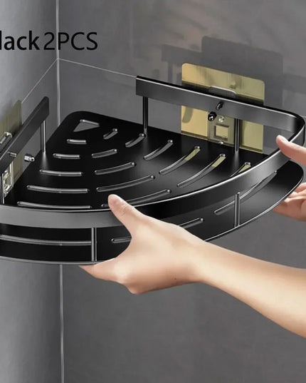 Bathroom Shelf Aluminum Alloy Shampoo Rack Makeup Storage Organizer Shower Shelf Bathroom Accessories No Drill Wall Corner Shelf