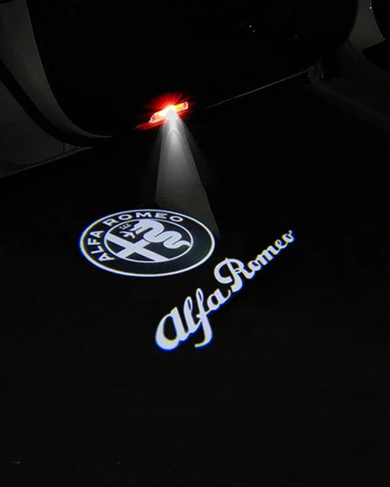 2Pcs Fashion LED Car Door Welcome Light Logo Projector for Alfa Romeo Spider Giulia Giulietta 147 156 159 Mito Stelvio GT Spider