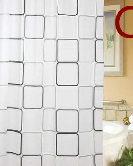 180*200cm Bathroom Curtain Waterproof Shower Curtain with 12 Curtain Hooks and Rings Shower Curtain Set