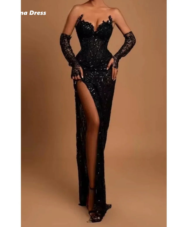Lena Black Evening Dresses Women Elegant Lady Dress Custom Made Wedding Party Dress Mermaid Ball Gowns Prom Dresses 2025 Women's