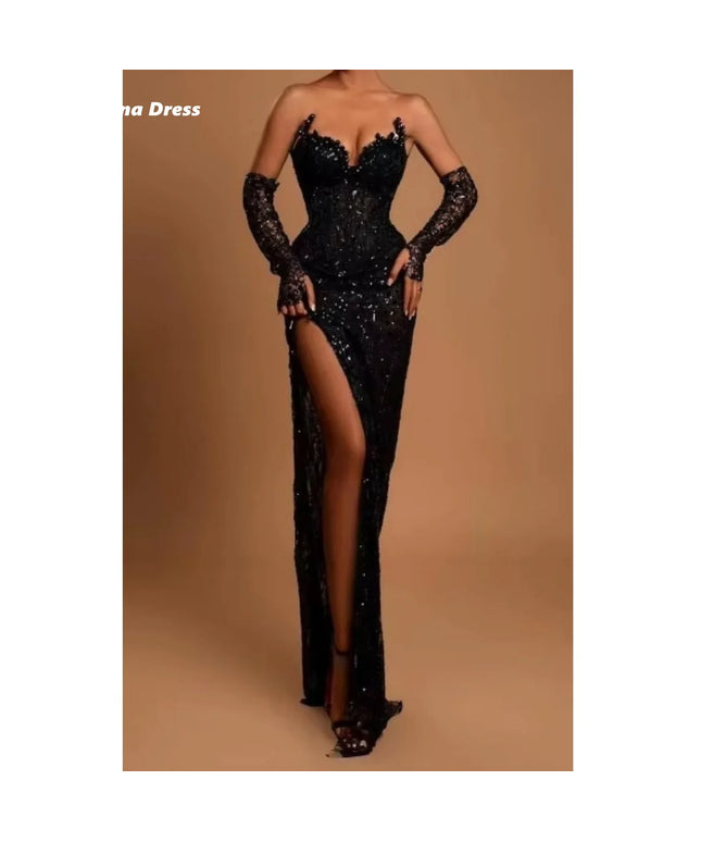 Lena Black Evening Dresses Women Elegant Lady Dress Custom Made Wedding Party Dress Mermaid Ball Gowns Prom Dresses 2025 Women's