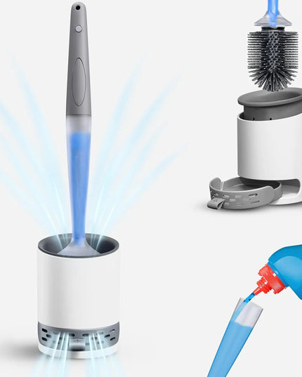 Refillable Silicone Toilet Brush Wall Mount Toilet Bowl Cleaning Brush Set for Corner Cleaning Tools Bathroom Accessories