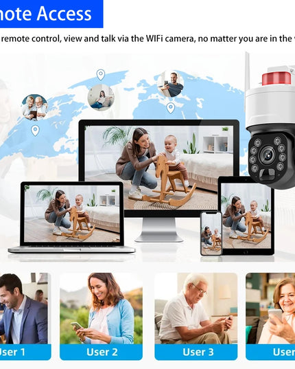 5MP Tuya Smart Life WiFi Video Surveillance Camera 50X Zoom CCTV Auto Tracking Outdoor Security PTZ IP 150m Color Night Vision
