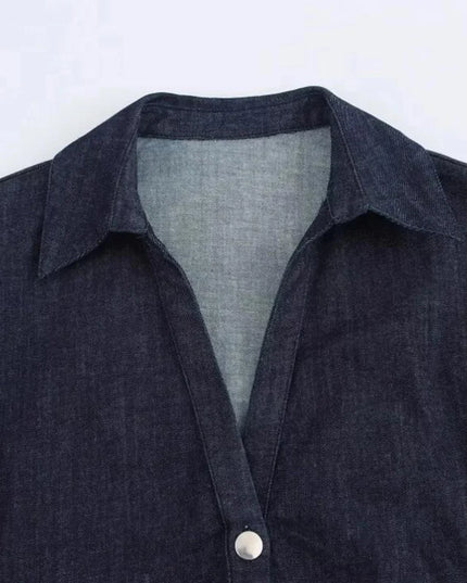 Denim Dress Women's Spring Summer Casual Long Dresses For Women 2025 New Fashion Ruched Short Sleeve Streetwear Midi Dress