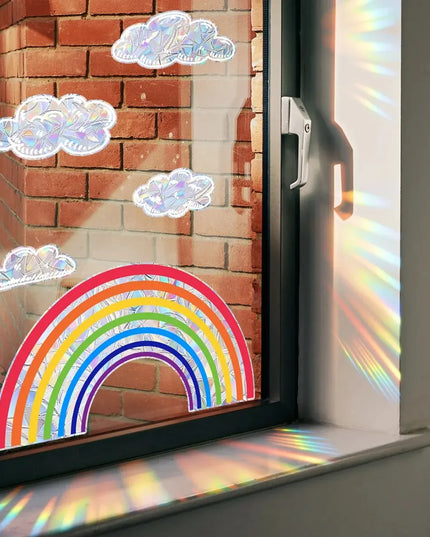 Rainbow Clouds, Sunlight Refraction, Dazzling Glass Display Windows, Home Decoration, Wall Stickers, Window Stickers