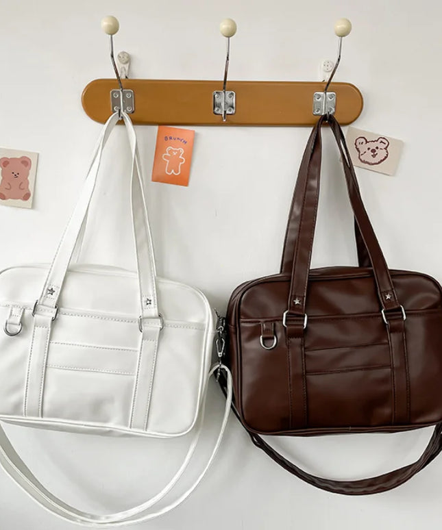 Japanese Style JK Bag Women High School Student Uniform Bag PU Leather Shoulder Bag Women Simple Handbags Crossbody Bags Itabag