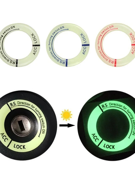 Night Luminous Car Ignition Key Ring Stickers Auto Motorcycle 3D Decals Decoration Key Fluorescent Circle
