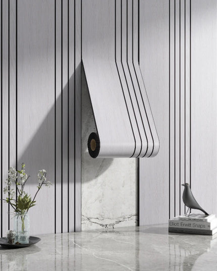 Thickened Roll 3D Stereo Grille Wood Veneer Wall Panel Self-Adhesive Wallpaper Decoration Living Room Background Wall Wall Sticker DIY Cutting