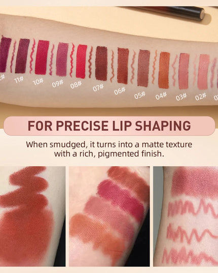 QIBEST Matte Nude Lipstick Pen Long Lasting Lipliner Lip Pencil Waterproof Lip Liner Contour Sexy Red Lip Makeup Set For Women