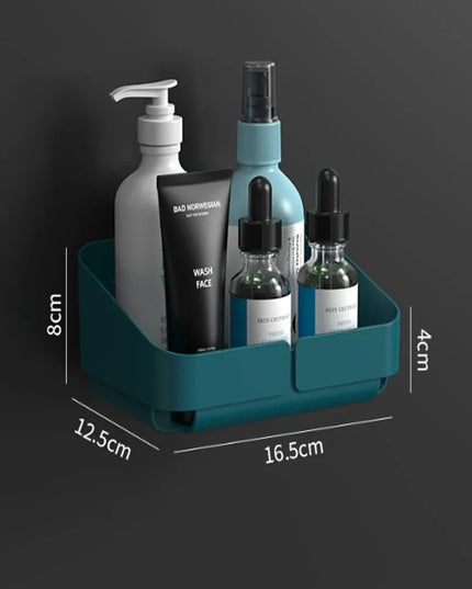 Bathroom  Kitchen Convenience Rack Shelf Makeup Storage Organizer Cosmetics Shampoo Rack Shower Shelf Wall Spice No Drilling