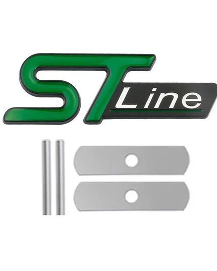 For FORD ST LINE Logo Front Grill Emblem Badge Car Rear Trunk Sticker Decals Focus Kuga Fiesta Mondeo ESCAPE Ecoboost
