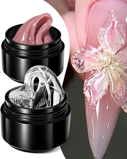 BORN PRETTY 15ml Clear Non Stick Hand Extension Gel 3D Shaping Sculpting Carving Nail Art Solid Hard Gel for Fake Nail