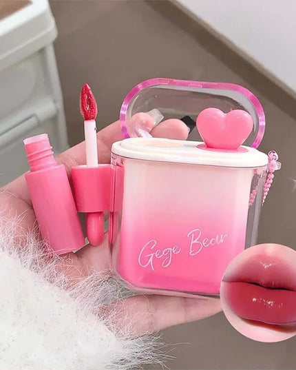 Rose Pink Liquid Lipstick Mirror Water Lip Gloss Matte Velvet Lip Glaze Combination Long Lasting Lip Tint Cosmetic Kits Lipgloss