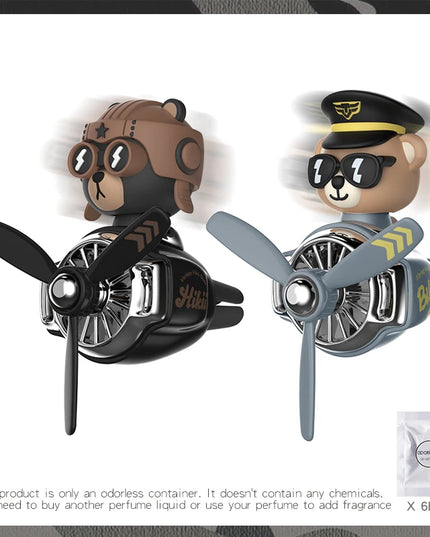 DIY aroma odorless car accessories interor decorations inside ornament plane pilot bear car air fresheners vent clip men cartoon