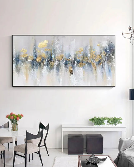 Gold Foil Teal Green 3D Texture Abstract Painting On Canvas Livingroom Bedroom Large Luxury Gold Wall Art New Home Art Decor