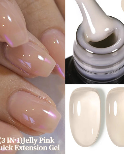 LILYCUTE 15ML Quick Extension Gel Nail Polish Nude Milk White Color Finger Prolong Acrylic Crystal Construction Hard Gel Varnish