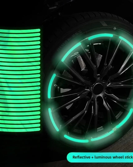 Car Wheel Hub Reflective Stripes Sticker Driving Safety Tire Decor Warning Sticker Warning Reflective Tape Car Accessories