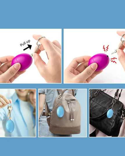 Cheap Self Defense Alarm 120dB Egg Shape Girl Women Security Protect Alert Personal Safety Scream Loud Keychain Emergency Alarm