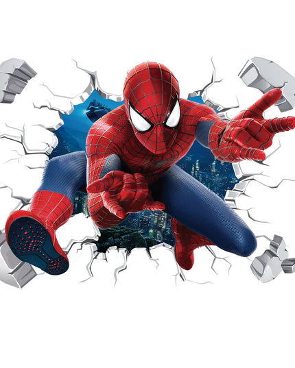 Spiderman Super Captain America Hulk Heroes Wall Stickers For Kids Room Home Bedroom PVC Decor Cartoon Movie Mural Art Decals