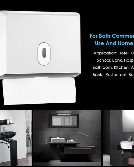 ABS Material Rectangular Wall-mounted Bathroom Tissue Dispenser Tissue Box Holder Home Car Organizer for Multifold Paper Towels