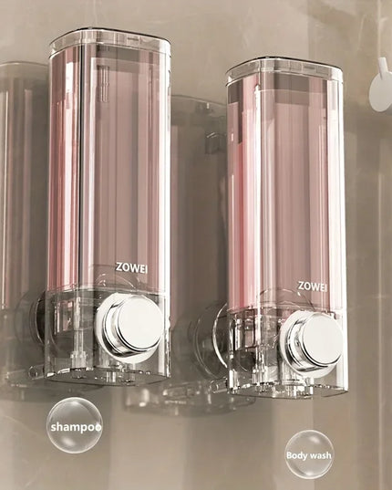 Wall-Mounted Soap Dispenser No-Drill Suction Cup Plastic Lead-Free Independent Installation Bathroom Accessories Battery-Free