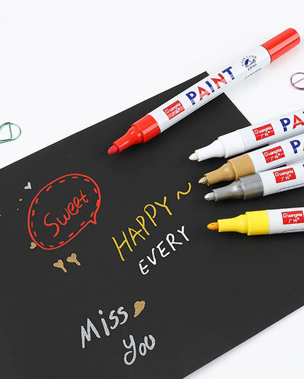 Car Paint Pen Waterproof Car Wheel Tire Oily Painting Mark Pen Auto Rubber Tyre Tread CD Metal Permanent Paint Marker