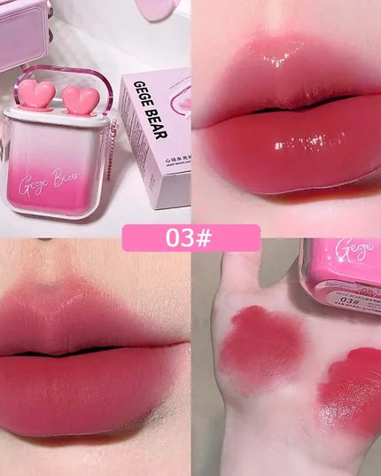 Rose Pink Liquid Lipstick Mirror Water Lip Gloss Matte Velvet Lip Glaze Combination Long Lasting Lip Tint Cosmetic Kits Lipgloss