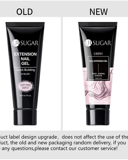 UR SUGAR 15ml Nail Extension Gel Soak Off UV LED Acrylic Crystal White Clear Nude Gel Nail Polish UV Construction Gel