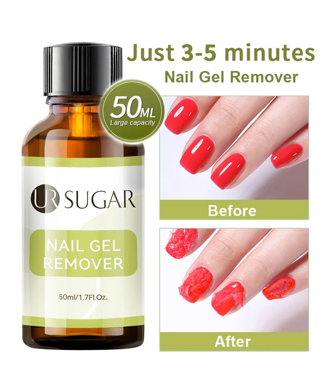 UR SUGAR 50ML 50ml Nail Gel Remover 3-5 Mins Fast Remover Magic Nail Gel Polish Soak Off UV LED Nail Art Base Gel Top Coat Manic