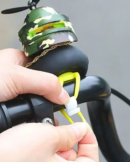 Cool Black Rubber Duck Toy Bike Car Ornaments Dashboard Decorations Squeeze Duck Bicycle Horns with Propeller Helmet for Kids