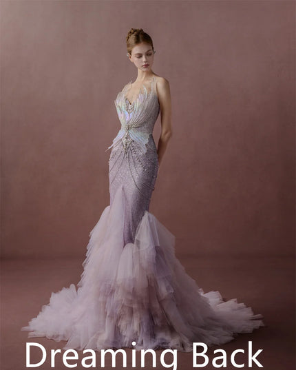 Customized  Temperament  Pink Tulle Homecoming Dress Luxury Strapless Detachable Sleeve  Beading Backless  Vestido De Noche