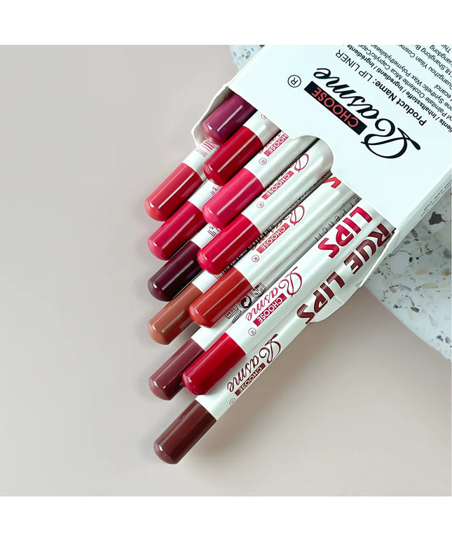 12 pcs Long-Lasting Lipstick Set with Professional Lip Liner Pencil and Matte Lip Gloss for Women Valentine's Day Gifts