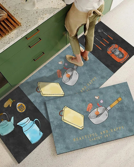 Non-slip Kitchen Mat Long Rugs Crystal Velvet Carpet for Living Room Absorbent Foot Mats Bedroom Doormat Alfombra Small Rugs