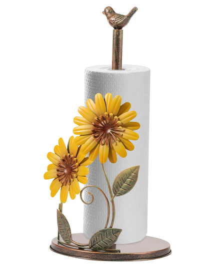 Sunflower Iron Roll Paper Towel Holder Bathroom Tissue Vertical Stand Kitchens Toilet Storage Countertop Accessories
