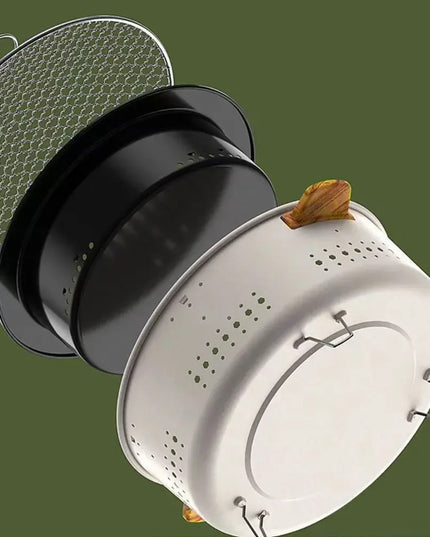 Portable Barbecue Grill Korean Charcoal Stove Stainless Steel Split BBQ Stove Round Non-stick Barbecue Rack For Outdoor Camping