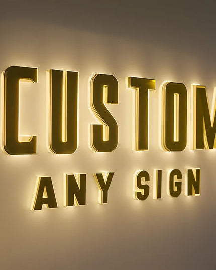 Custom Illuminated Backlit Sign Business Logo 3d Metal Letters Signage Stainless Steel Metal Sign Outdoor Signs Dropshipping