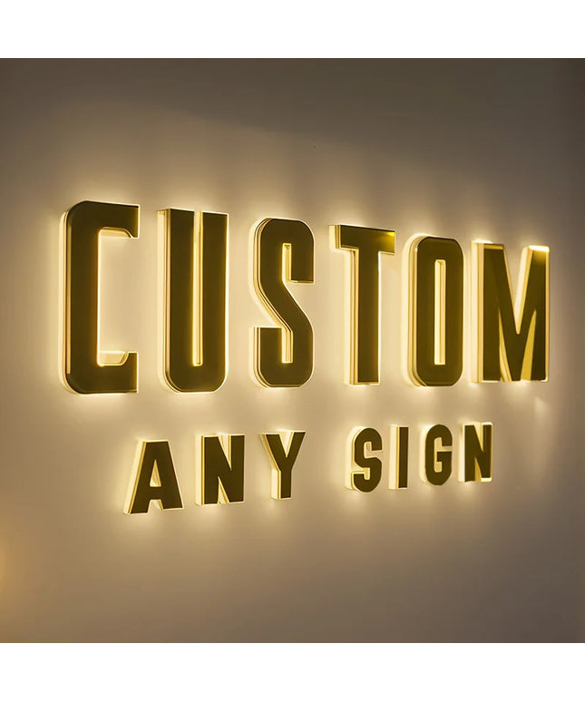 Custom Illuminated Backlit Sign Business Logo 3d Metal Letters Signage Stainless Steel Metal Sign Outdoor Signs Dropshipping