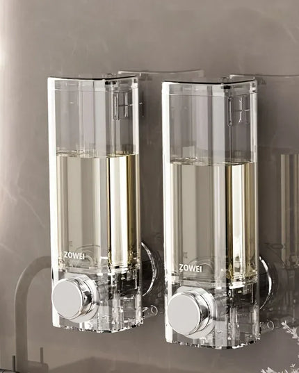 Wall-Mounted Soap Dispenser No-Drill Suction Cup Plastic Lead-Free Independent Installation Bathroom Accessories Battery-Free