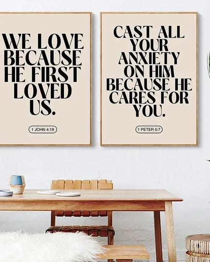 Motivational Bible Quotes Canvas Art Poster Prints Simple Black Words Wall Decorative Picture for Living Room Bedroom